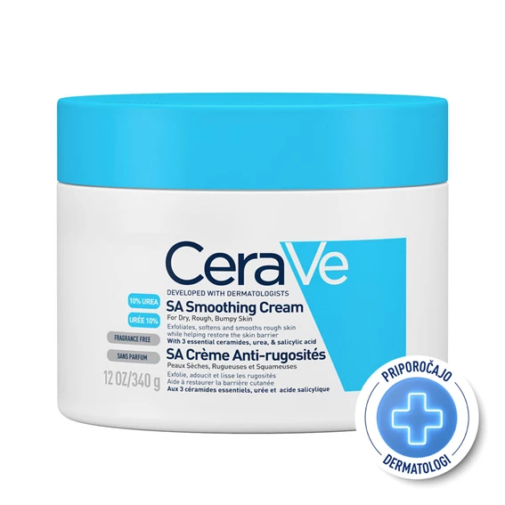 CeraVe SA krema za glajenje suhe in grobe kože, 340 g