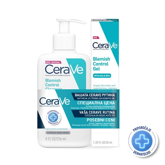 CeraVe Blemish Control čistilni gel 236 ml + gel 40 ml, paket 