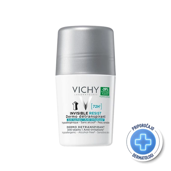 Vichy  Invisible Deo Resist 72h, antiperspirant proti madežem in proti razdraženosti, 50 ml