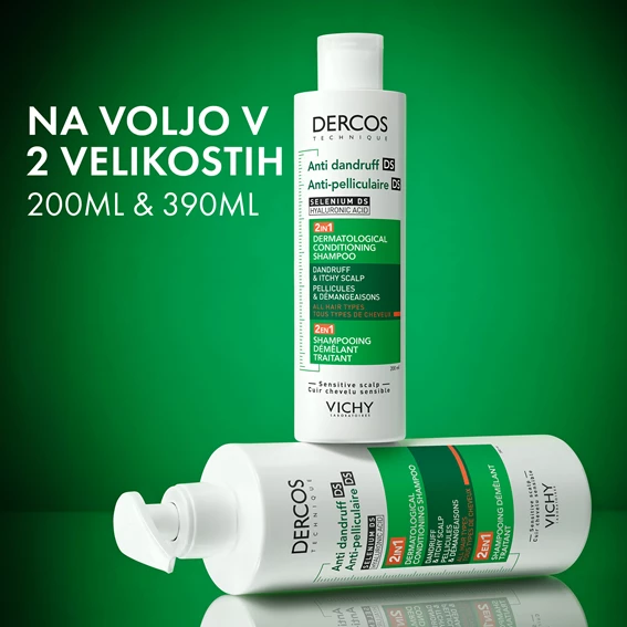 Vichy Dercos Šampon in balzam proti prhljaju 2 v 1, 390 ml