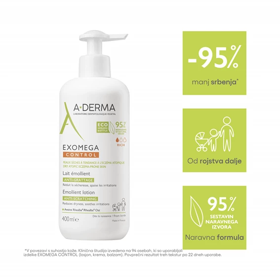 A-Derma Exomega Control emolientni losjon, 400 ml