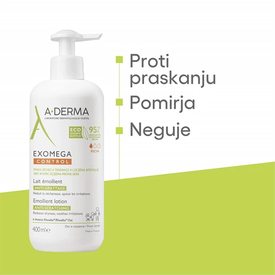 A-Derma Exomega Control emolientni losjon, 400 ml