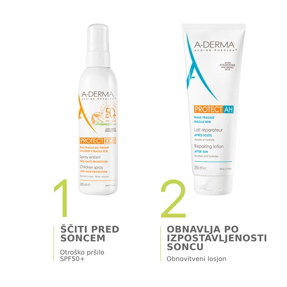 A-Derma Protect Kids pršilo za zaščito pred soncem ZF50+, 200 ml