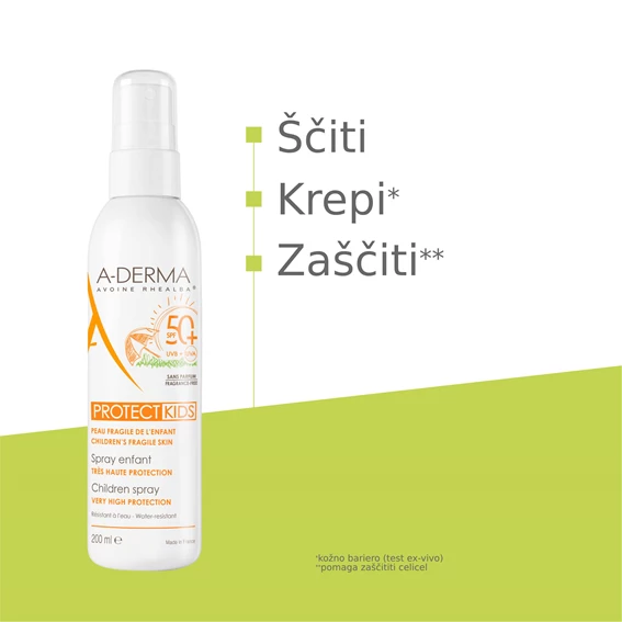 A-Derma Protect Kids pršilo za zaščito pred soncem ZF50+, 200 ml