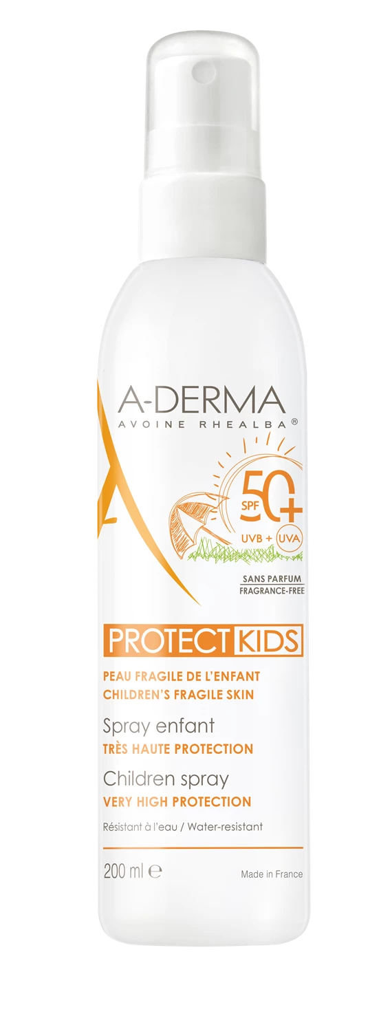 A-Derma Protect Kids pršilo za zaščito pred soncem ZF50+, 200 ml