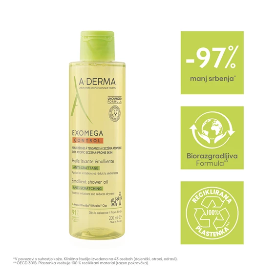 A-Derma Exomega Control emolientno olje za umivanje, 200 ml