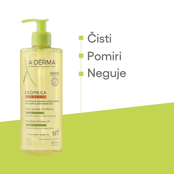A-Derma Exomega Control emolientno olje za umivanje, 500 ml