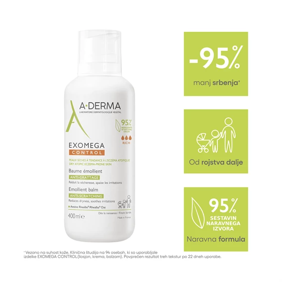 A-Derma Exomega Control emolientni balzam, 400 ml