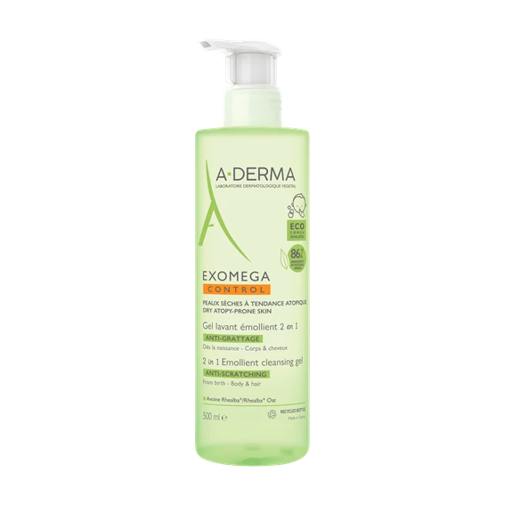 A-Derma Exomega Control emolientni čistilni gel 2v1, 500 ml