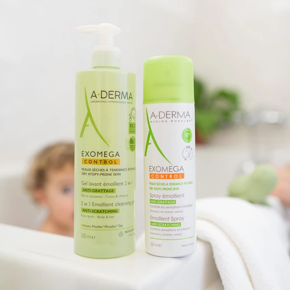 A-Derma Exomega Control emolientni čistilni gel 2v1, 500 ml