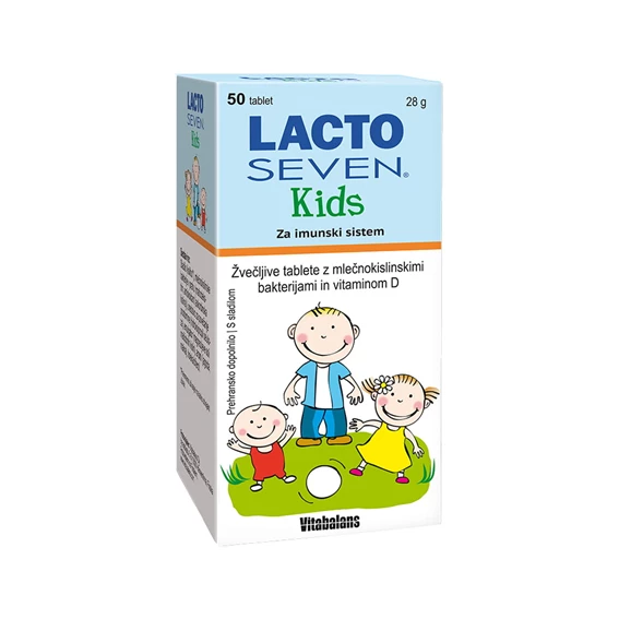Lacto Seven Kids, 50 žvečljivih tablet
