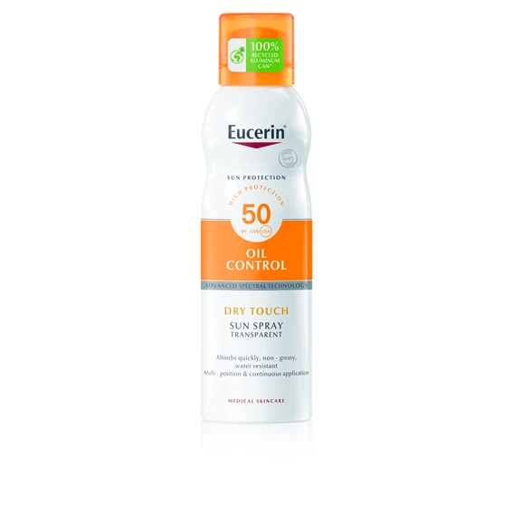 Eucerin Sun Dry Touch prozoren sprej za zaščito pred soncem ZF 50, 200 ml