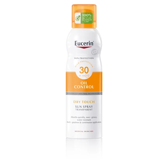 Eucerin Sun Dry Touch prozoren sprej za zaščito pred soncem ZF 30, 200 ml