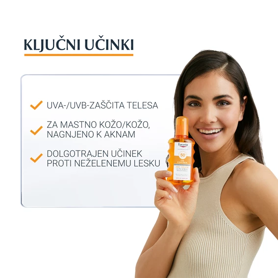 Eucerin Sun prozorno pršilo za zaščito pred soncem ZF 50, 200 ml