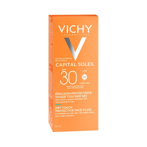   Vichy Capital Soleil Dry Touch Zaščitni fluid za obraz ZF30, 50 ml