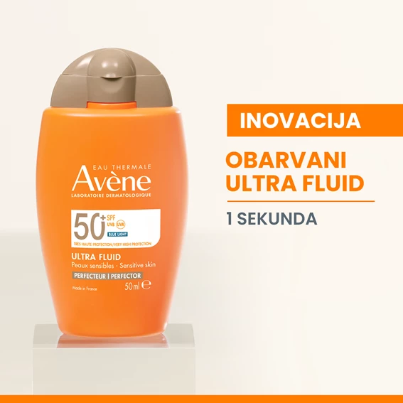 Avène Sun obarvani ultra fluid za zaščito pred soncem za obraz ZF 50+, 50 ml