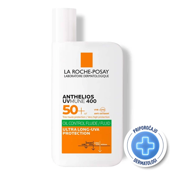 LRP Anthelios UVMUNE 400 Oil Control fluid za mastno kožo ZF 50+, 50 ml