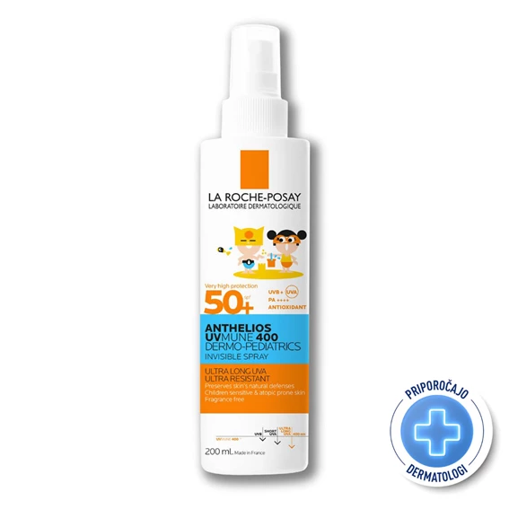 LRP Antheios Dermo-Pediatrics UVMUNE 400 nevidno pršilo za otroke ZF 50+, 200 ml 