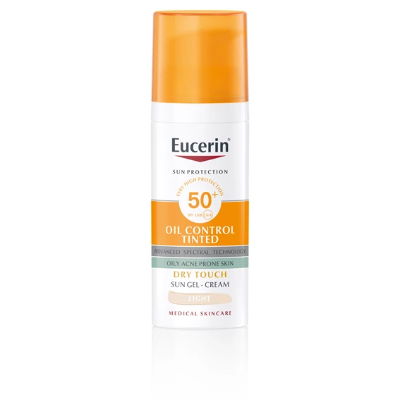 Eucerin Sun Oil Control, obarvan kremni gel za zaščito obraza odtenek Light - ZF 50+, 50 ml