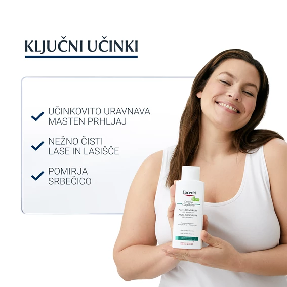 Eucerin DermoCapillaire šampon proti prhljaju – mastni prhljaj, 250 ml