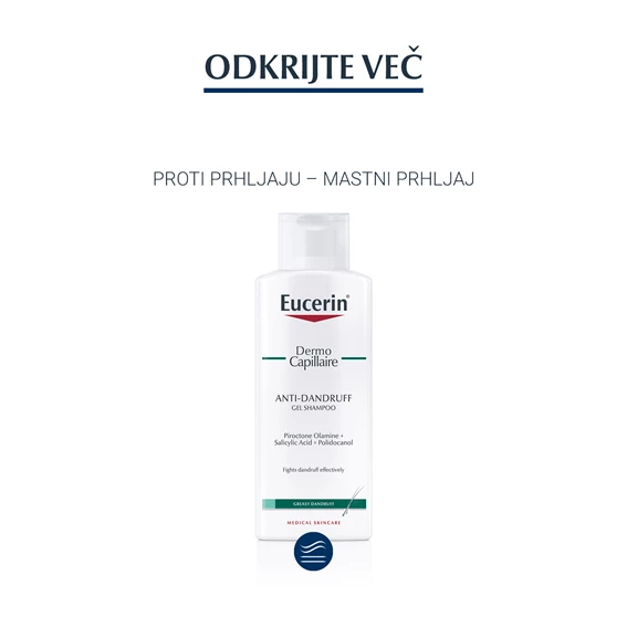 Eucerin DermoCapillaire šampon proti prhljaju – mastni prhljaj, 250 ml