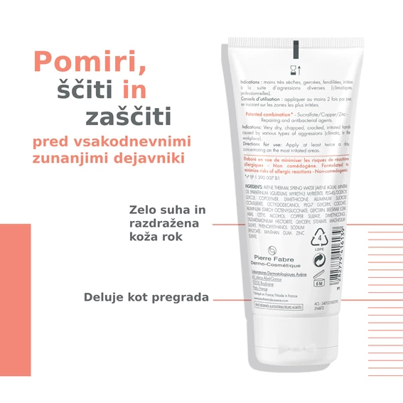 Avène Cicalfate obnovitvena krema za roke, 100 ml