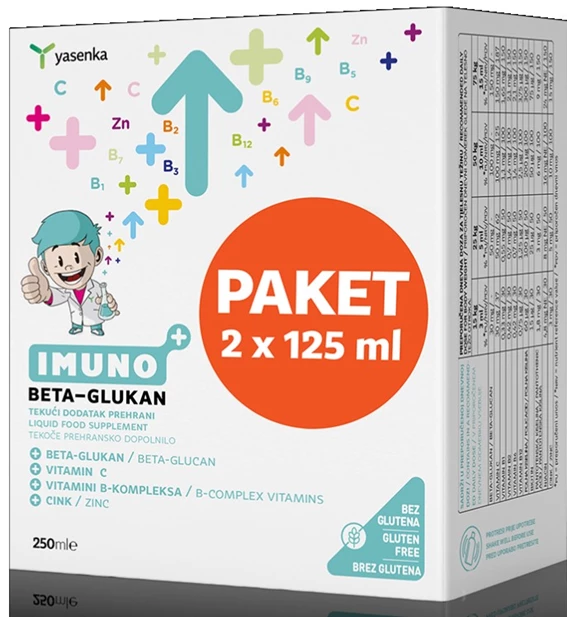 Yasenka Imuno Beta-Glukan tekoče prehransko dopolnilo 2x125 ml 