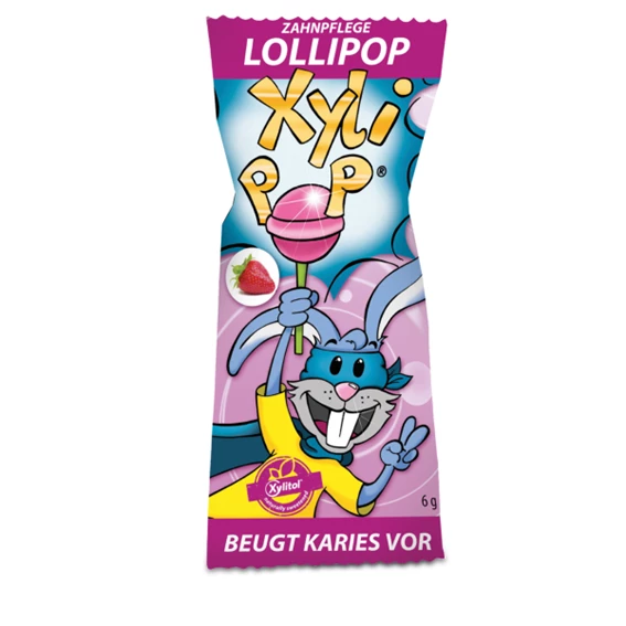 Xylipop lizika za preventivno in zobno nego z okusom jagode, 1 kos