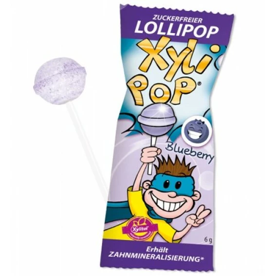 Xylipop lizika za preventivno in zobno nego z okusom borovnice. 1 kos