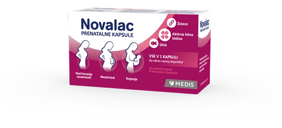 Novalac prenatalne kapsule, 30 kapsul