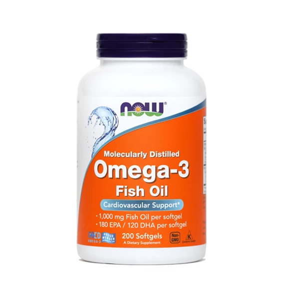 NOW Omega-3 1000 mg, 200 mehkih kapsul