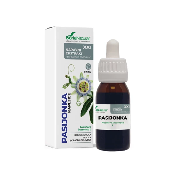 Soria Natural Pasijonka brezalkoholne kapljice XXI, 50 ml