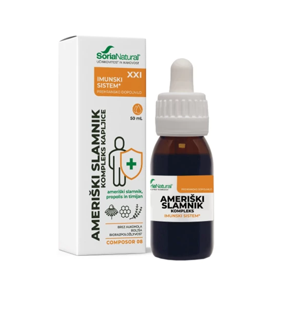 Soria Natural Ameriški slamnik XXI brezalkoholne kapljice, 50 ml