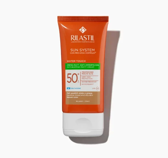 Rilastil SS Water Touch mat obarvana zaščitna krema SPF50+ 50 ml
