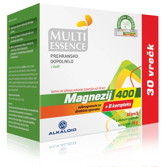 Multi Essence Magnezij 400 + B-kompleks, 30 vrečic