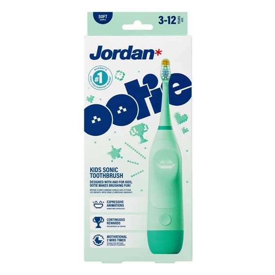 Jordan OOTIE električna zobna ščetka  za otroke od 3. do 12. leta, zelena
