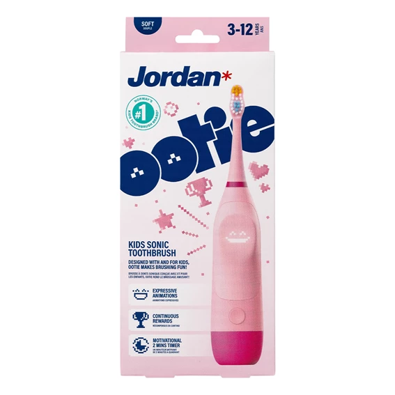 Jordan OOTIE električna zobna ščetka  za otroke od 3. do 12. leta, roza