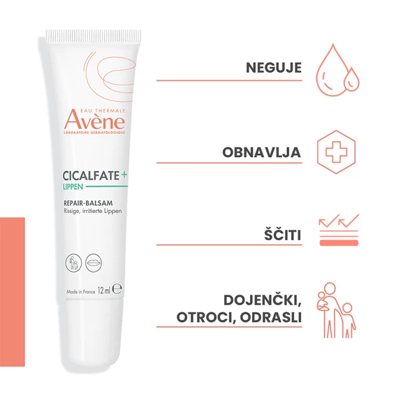 Avène Cicalfate+ obnavljajoči balzam za ustnice, 12 ml