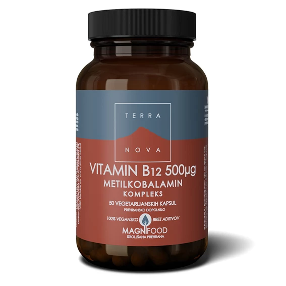 Terranova Vitamin B12 500 µg, metilkobalamin, kompleks, 50 kapsul