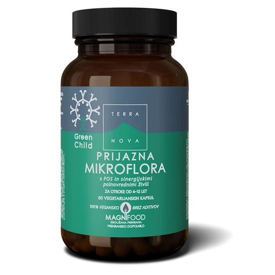 Terranova Prijazna mikroflora za otroke, 50 kapsul 