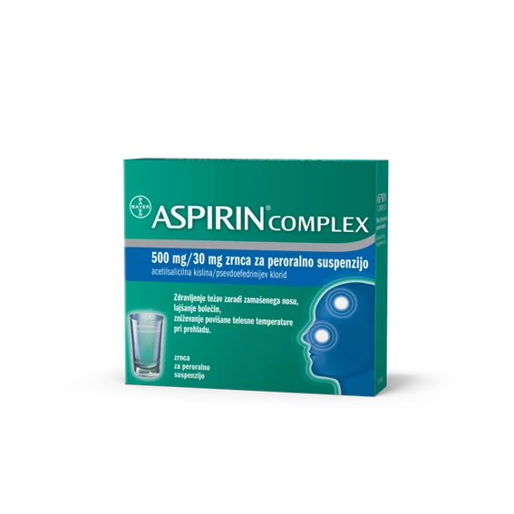 Aspirin Comlex zrnca za peroralno suspenzijo (500/30mg), 10 vrečk