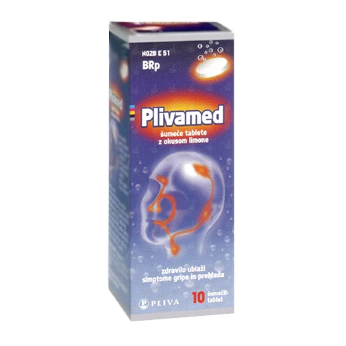 Plivamed šumeče tablete z okusom limone, 10 tablet