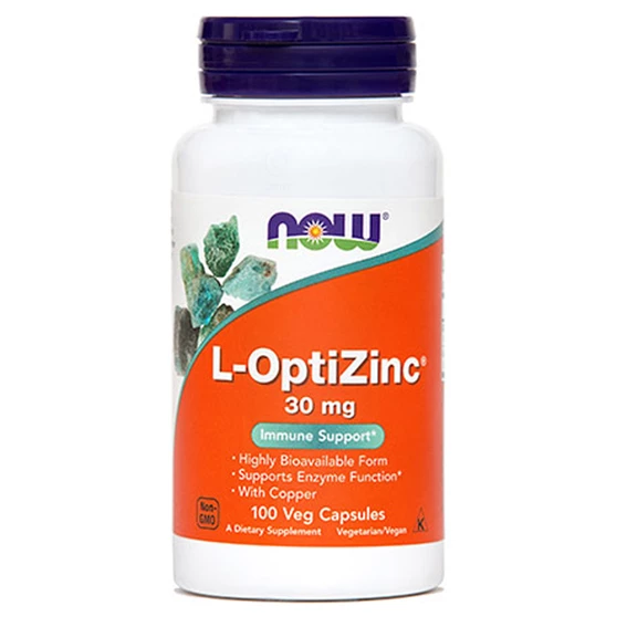 NOW Cink (L-OptiZinc) 30 mg, 100 kapsul