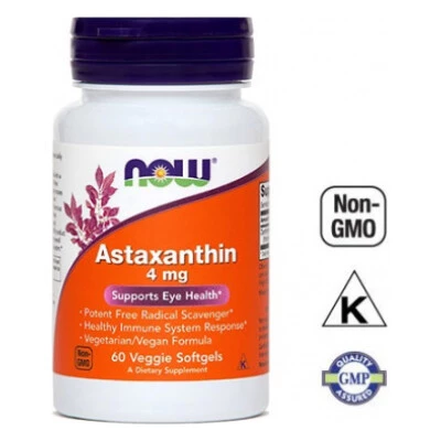 NOW Astaksantin 4 mg, 60 kapsul