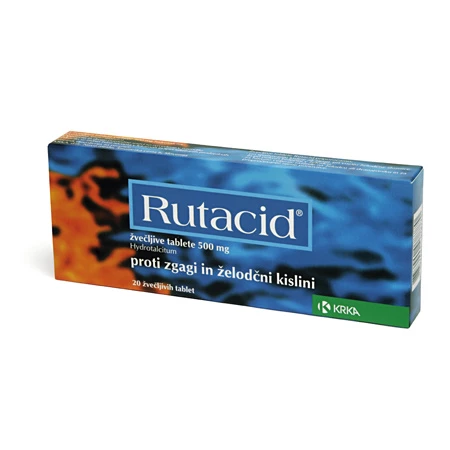 Rutacid 500 mg, 20 žvečljivih tablet