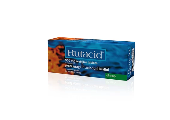 Rutacid 500 mg, 60 žvečljivih tablet