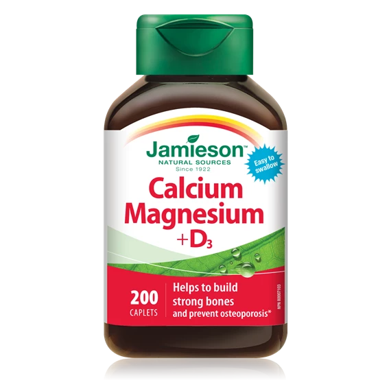 Jamieson Kalcij, Magnezij in Vitamin D3, 200 tablet