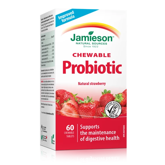 Jamieson Probiotic, 60 žvečljivih tablet z okusom jagode