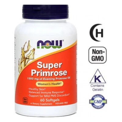 NOW Super svetlinovo olje, 60 mehkih kapsul