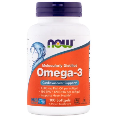 NOW Omega-3 1000 mg, 100 mehkih kapsul